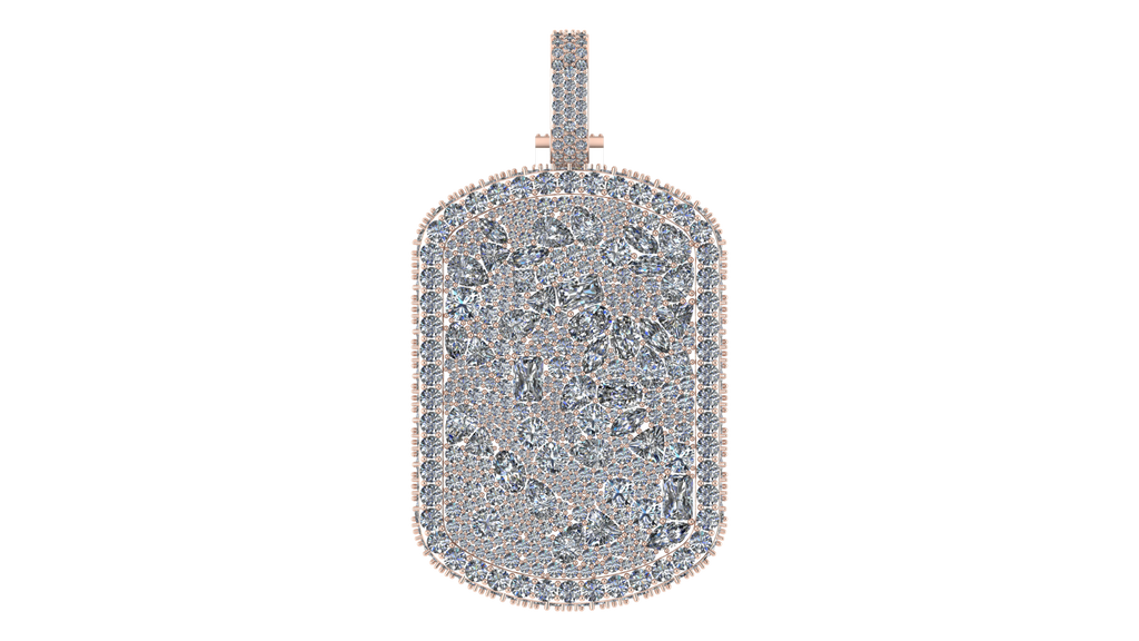 Moissanite Dog Tag Pendant – 925 Sterling Silver