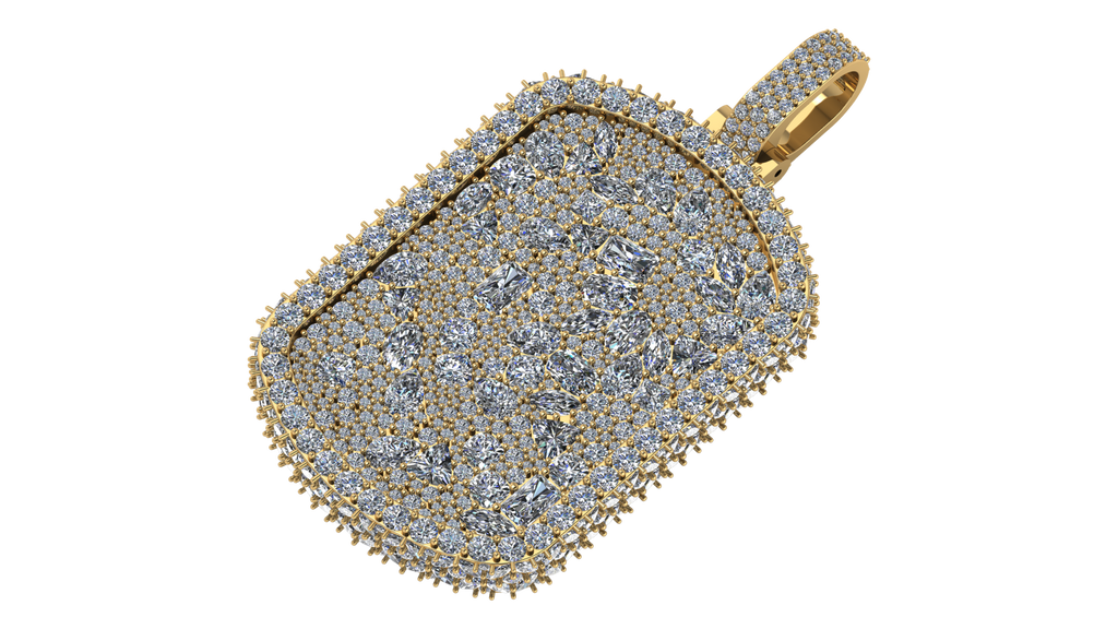 Moissanite Dog Tag Pendant – 925 Sterling Silver