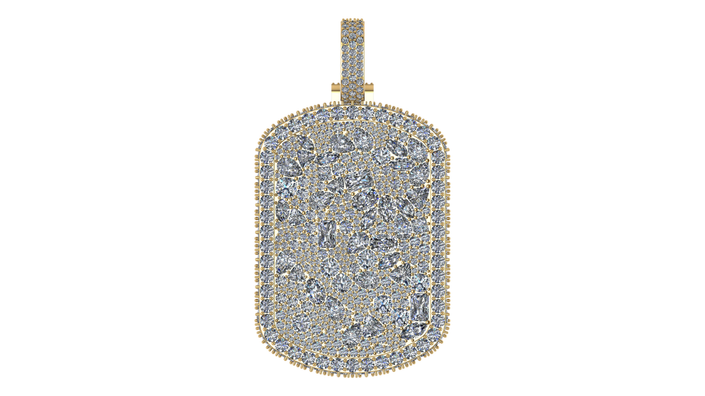 Moissanite Dog Tag Pendant – 925 Sterling Silver