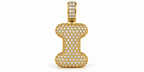 Iced Out Dog Bone Pendant – Pave Bone Charm Pendant
