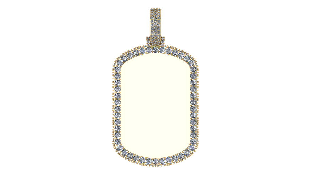 Moissanite Dog Tag Pendant – 925 Sterling Silver