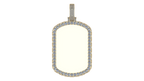 Moissanite Dog Tag Pendant – 925 Sterling Silver