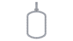 Moissanite Dog Tag Pendant – 925 Sterling Silver