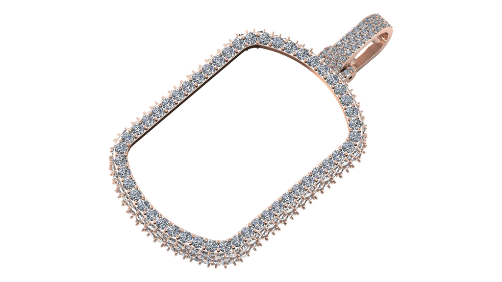 Moissanite Dog Tag Pendant – 925 Sterling Silver
