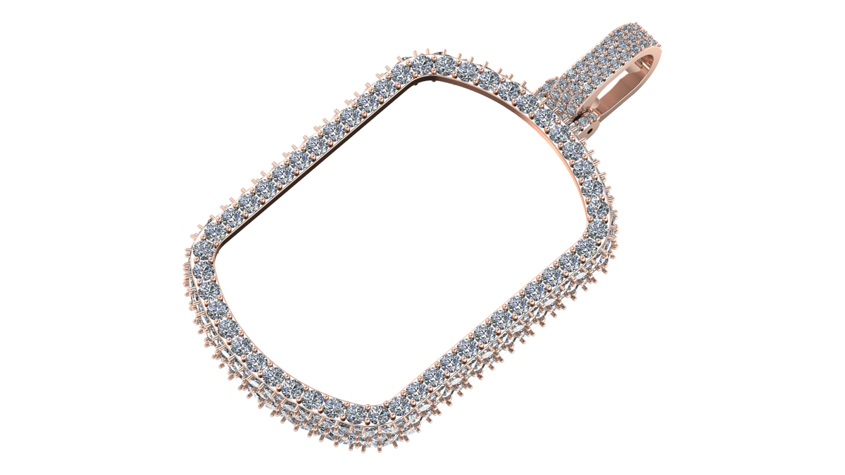 Moissanite Dog Tag Pendant – 925 Sterling Silver