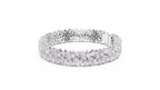 White gold natural diamond bracelet angled view, luxury pear and marquise cluster tennis bracelet