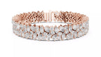 Rose gold pear and marquise diamond cluster bracelet front view with box clasp