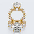 Celestia Oval Halo Moissanite Statement Ring – Gold Plated 925 Silver