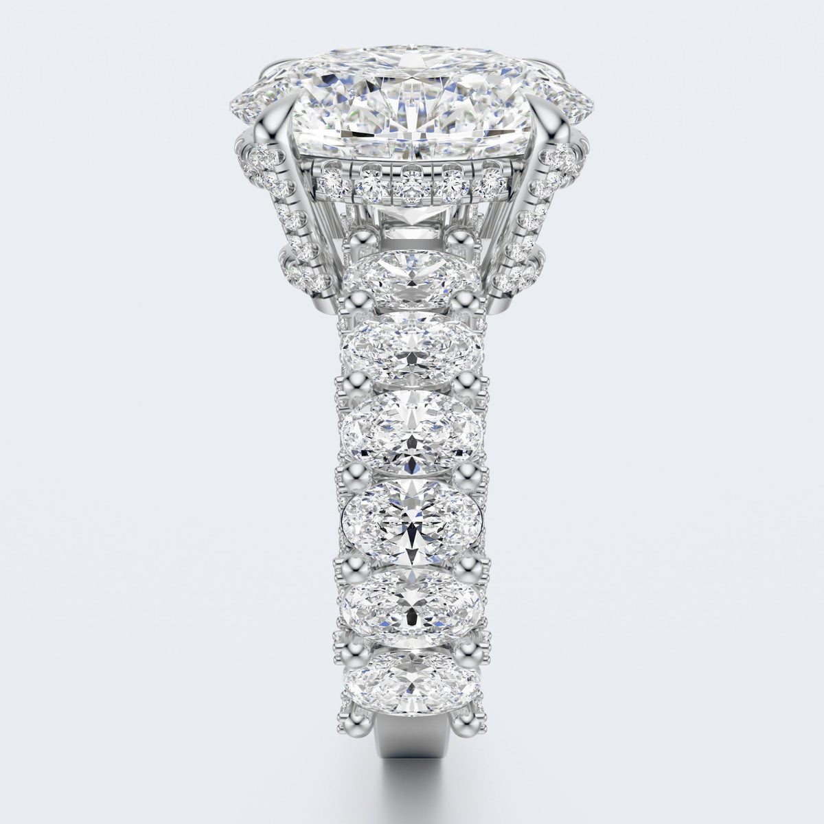 Celestia Oval Halo Moissanite Statement Ring – Gold Plated 925 Silver
