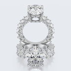 Celestia Oval Halo Moissanite Statement Ring – Gold Plated 925 Silver