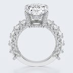 Celestia Oval Halo Moissanite Statement Ring – Gold Plated 925 Silver