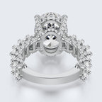 Celestia Oval Halo Moissanite Statement Ring – Gold Plated 925 Silver