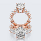 Celestia Oval Halo Moissanite Statement Ring – Gold Plated 925 Silver