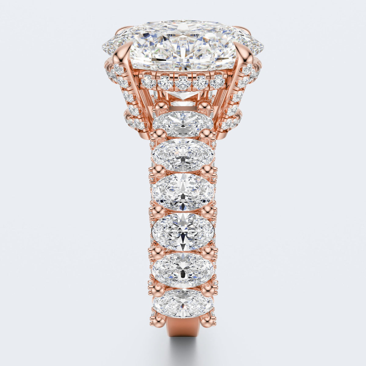 Celestia Oval Halo Moissanite Statement Ring – Gold Plated 925 Silver