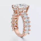 Celestia Oval Halo Moissanite Statement Ring – Gold Plated 925 Silver