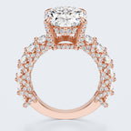 Celestia Oval Halo Moissanite Statement Ring – Gold Plated 925 Silver