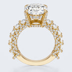 Celestia Oval Halo Moissanite Statement Ring – Gold Plated 925 Silver