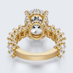 Celestia Oval Halo Moissanite Statement Ring – Gold Plated 925 Silver