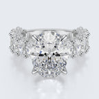 Celestia Oval Halo Moissanite Statement Ring – Gold Plated 925 Silver