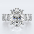 Celestia Oval Halo Moissanite Statement Ring – Gold Plated 925 Silver