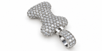 Iced Out Dog Bone Pendant – Pave Bone Charm Pendant