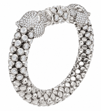Twin Panther Head Moissanite Bracelet – 925 Sterling Silver