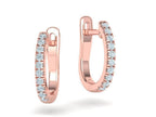 Three Row Moissanite U Hoop Huggie Earrings – Gold Plated 925 Silver