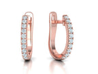Three Row Moissanite U Hoop Huggie Earrings – Gold Plated 925 Silver
