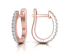 Three Row Moissanite U Hoop Huggie Earrings – Gold Plated 925 Silver