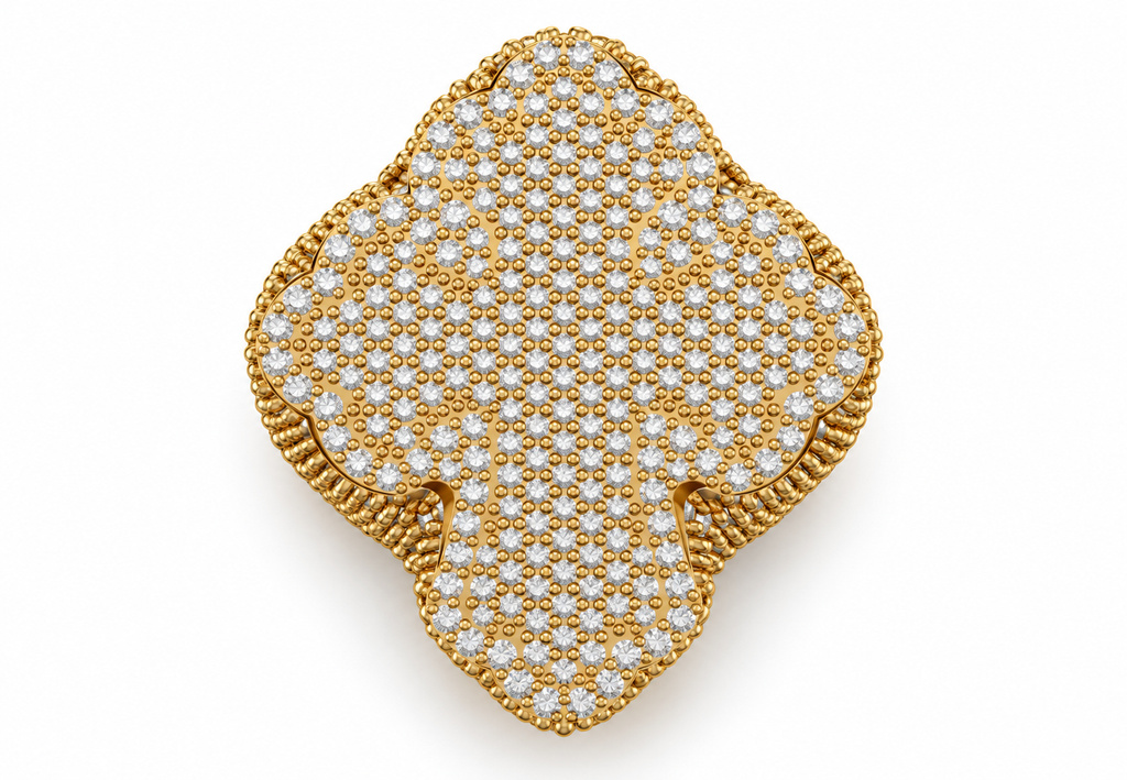 Iced Out Clover Ring – Four Leaf Clover Hip Hop Ring