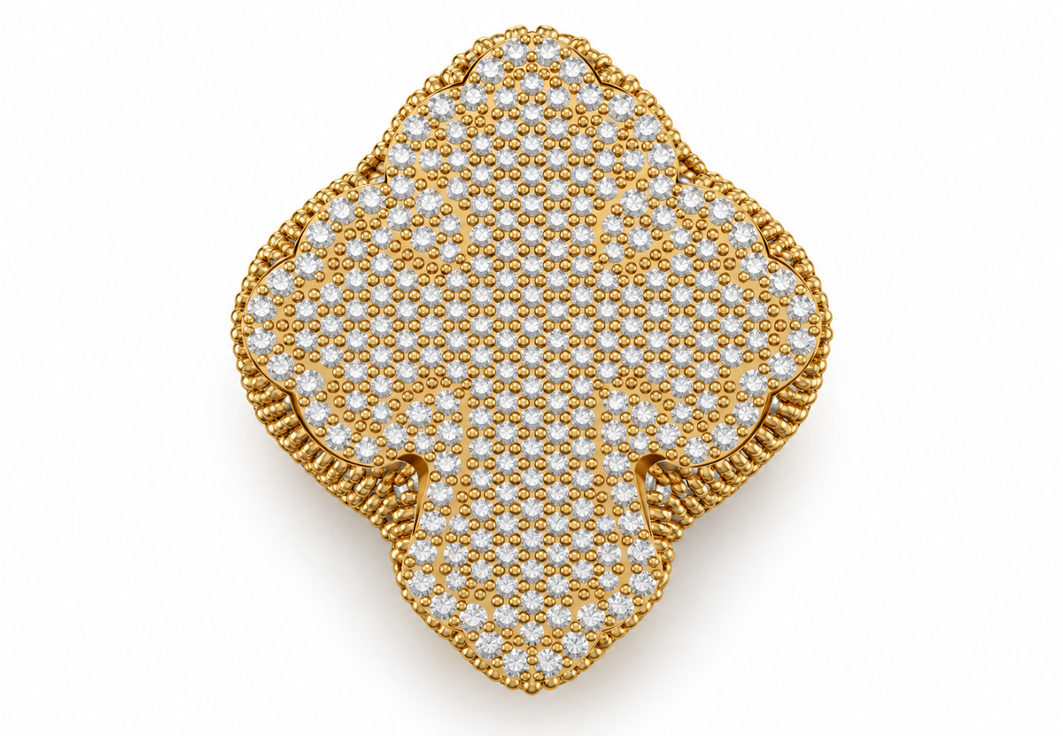 Iced Out Clover Ring – Four Leaf Clover Hip Hop Ring