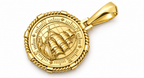 Yellow Gold Large Nautical Compass Medallion Pendant Charm