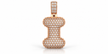 Iced Out Dog Bone Pendant – Pave Bone Charm Pendant