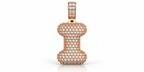 Iced Out Dog Bone Pendant – Pave Bone Charm Pendant