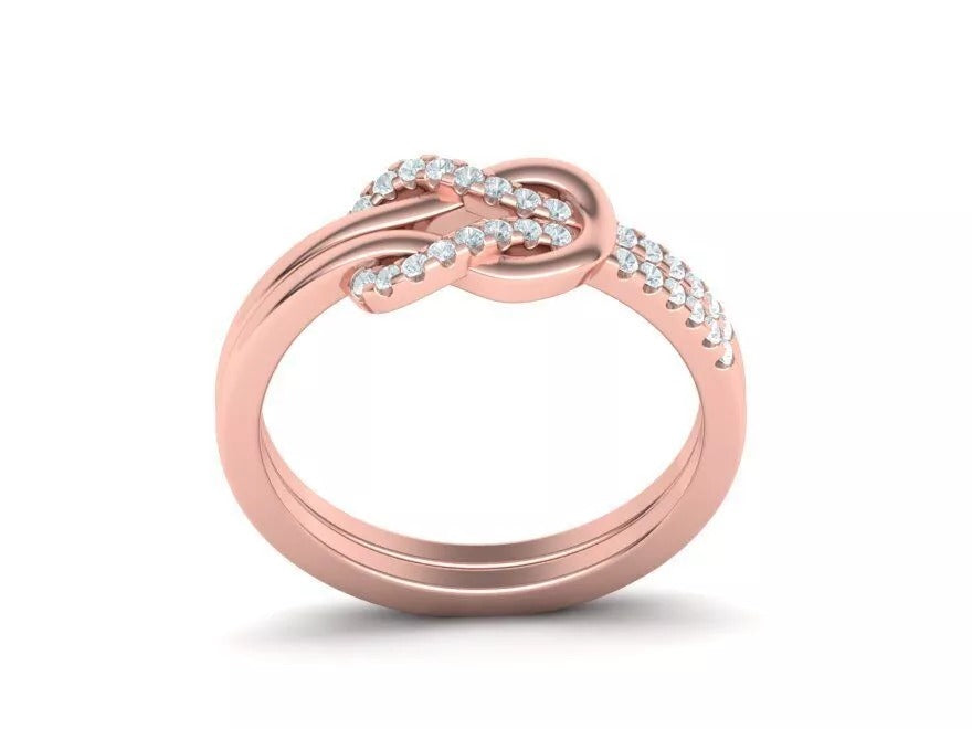 Interwoven Diamond Crossover Ring