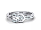 Interwoven Diamond Crossover Ring