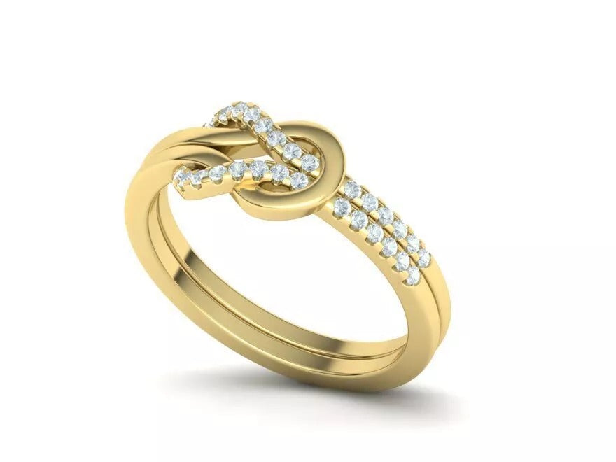 Interwoven diamond crossover ring in gold, rose gold and white gold – Jewelzit