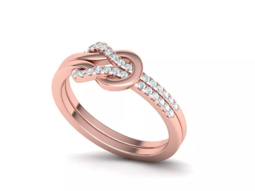 Interwoven diamond crossover ring in gold, rose gold and white gold – Jewelzit