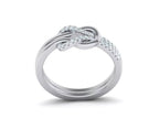 Interwoven Diamond Crossover Ring