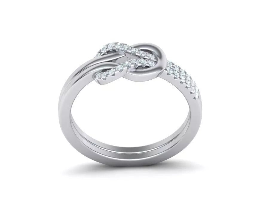 Interwoven Diamond Crossover Ring