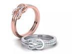 Interwoven Diamond Crossover Ring
