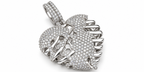 Iced Out Caged Heart Pendant – Rib Cage Heart Hip Hop Pendant