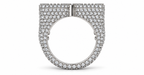 Iced Out Letter M Ring – Baguette Initial Hip Hop Ring
