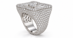 Iced Out Letter M Ring – Baguette Initial Hip Hop Ring