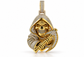 Iced Out Moissanite Grim Reaper Pendant – Gold Plated 925 Silver