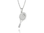 Moissanite Pavé Tennis Racket Pendant – Gold Plated 925 Silver