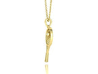 Moissanite Pavé Tennis Racket Pendant – Gold Plated 925 Silver
