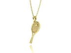 Moissanite Pavé Tennis Racket Pendant – Gold Plated 925 Silver