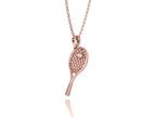 Moissanite Pavé Tennis Racket Pendant – Gold Plated 925 Silver