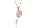 Moissanite Pavé Tennis Racket Pendant – Gold Plated 925 Silver